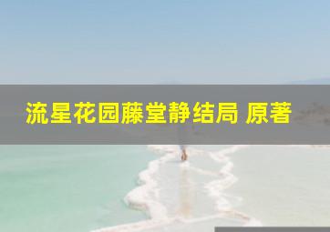 流星花园藤堂静结局 原著